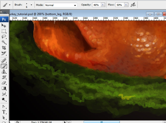 Awesome digital Roasted Thanksgiving turkey illustration in Photoshop